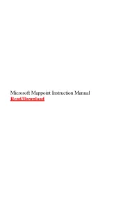 Microsoft Mappoint Instruction Manual