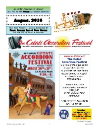Newsletter for August 2016