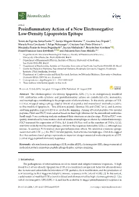 Proinflammatory Action of a New Electronegative Low-Density Lipoprotein Epitope