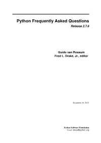 Python Frequently Asked Questions Release 2.7.6