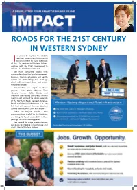 Roads for the 21St Century in Western Sydney