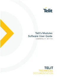 Telit's Modules Software User Guide 1Vv0300784 Rev