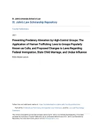 The Application of Human Trafficking Laws to Groups Popularly Known