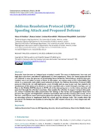 (ARP): Spoofing Attack and Proposed Defense