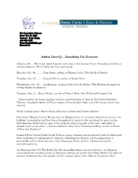Author Line-Up…Something for Everyone