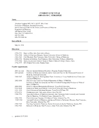 Curriculum Vitae Abraham C. Verghese