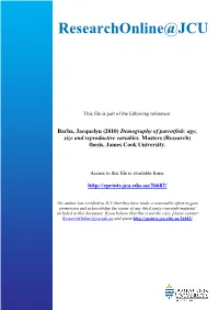 Demography of Parrotfish: Age, Size and Reproductive Variables