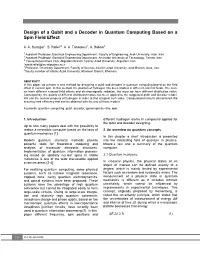 Design of a Qubit and a Decoder in Quantum Computing Based on a Spin Field Effect