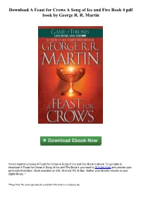 Download a Feast for Crows a Song of Ice and Fire Book 4 Pdf Book by George R