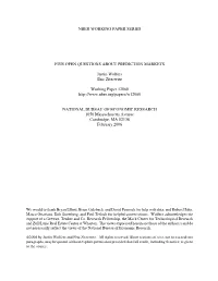 Five Open Questions About Prediction Markets