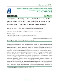 In Nests of the Semi-Collared Flycatcher (Ficedula Semitorquata)