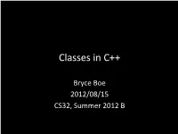 Classes in C++