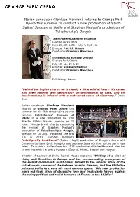 Italian Conductor Gianluca Marcianò Returns To
