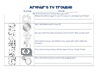 Arthur's TV Trouble Work Page and Key FREE