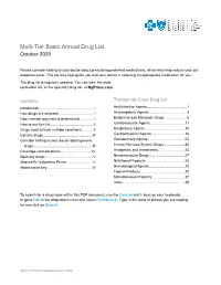 Blue Cross and Blue Shield October 2020 Multi-Tier Basic Annual Drug List I How to Use This List Generic Drugs Are Shown in Lower-Case Boldface Type