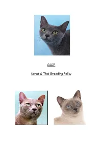 Breeding Policy !Contents 1