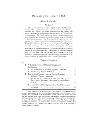 Drones: the Power to Kill