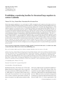 Establishing a Monitoring Baseline for Threatened Large Ungulates in Eastern Cambodia