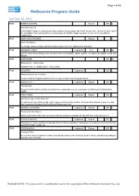 Melbourne Program Guide