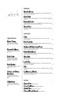 Sample Dinner Menu
