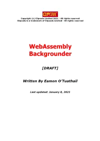 Webassembly Backgrounder