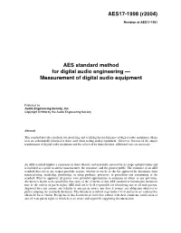 AES17-1998 (R2004)