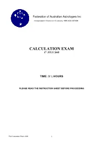 Calculation Exam 17 July 2005