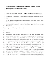 Characterizing Leaf Area Index (LAI) and Vertical Foliage Profile (VFP)