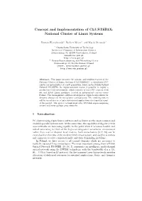 Concept and Implementation of CLUSTERIX: National Cluster of Linux Systems