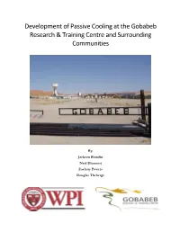 Development of Passive Cooling at the Gobabeb Research & Training