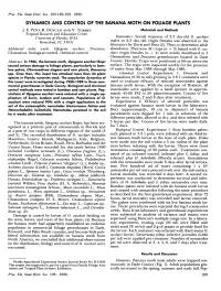 Dynamics and Control of the Banana Moth on Foliage Plants