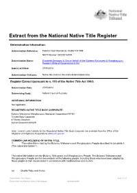 Extract from the National Native Title Register