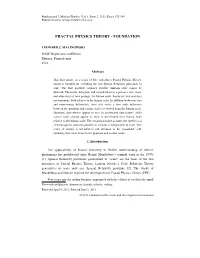 Fractal Physics Theory - Foundation