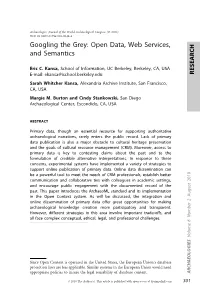 Googling the Grey: Open Data, Web Services, and Semantics