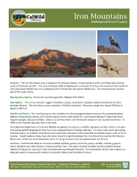 Iron Mountains Endangered Desert Legacy