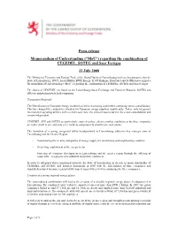 Press Release Memorandum of Understanding (“Mou”) Regarding