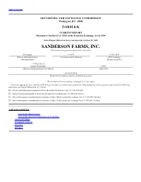 SANDERSON FARMS, INC. (Exact Name of Registrant As Specified in Its Charter)