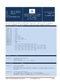 YEARLY NOTAM SUMMARY-NOF, DELHI 01ST JANUARY 2019 Page 1 the FOLLOWING
