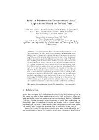 A Platform for Decentralized Social Applications Based on Linked Data
