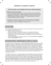 Access to Justice Un Convention on the Rights of Persons with Disabilities