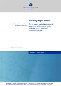 Active Labour Market Policies and Short-Time Work Arrangements