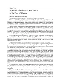 Arts Policy Bodies and Arts Values in the Face of Change