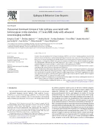 Autosomal Dominant Temporal Lobe Epilepsy Associated with Heterozygous Reelin Mutation: 3 T Brain MRI Study with Advanced Neuroimaging Methods
