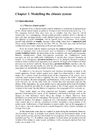 Chapter 3. Modelling the Climate System