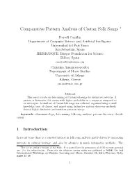 Comparative Pattern Analysis of Cretan Folk Songs ∗