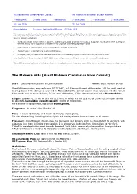 Great Malvern Circular Or from Colwall)