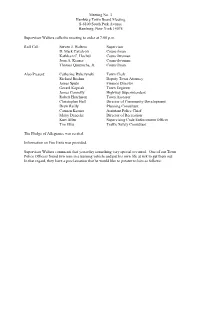Meeting No. 3 Hamburg Town Board Meeting S-6100 South Park Avenue Hamburg, New York 14075