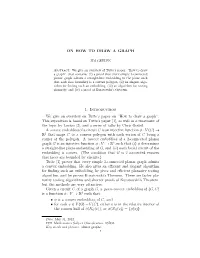 On Tutte's Paper "How to Draw a Graph"