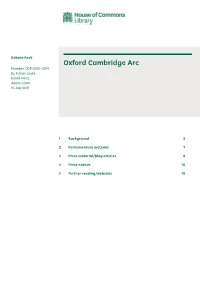 Oxford Cambridge Arc Number CDP-2021-0124 by Fintan Codd, David Hirst, Adam Clark 12 July 2021