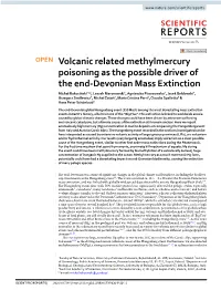 Volcanic Related Methylmercury Poisoning As the Possible Driver Of